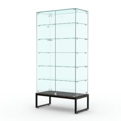 Витрина стеклянная ЛОФТ СТИЛЬ ПОДИУМ №509 (с дверками, задняя стенка - стекло), Дуб Венге