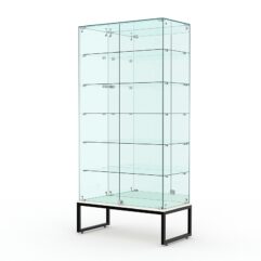 Витрина стеклянная ЛОФТ СТИЛЬ ПОДИУМ №511 (с дверками, задняя стенка - зеркало), Белый