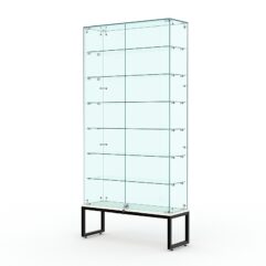 Витрина стеклянная ЛОФТ СТИЛЬ ПОДИУМ №35 (с дверками, задняя стенка - стекло), Белый
