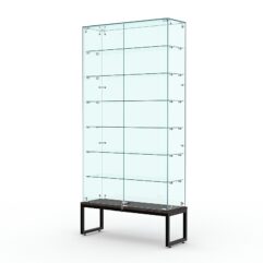 Витрина стеклянная ЛОФТ СТИЛЬ ПОДИУМ №35 (с дверками, задняя стенка - стекло), Дуб Венге