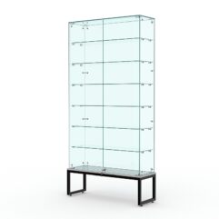Витрина стеклянная ЛОФТ СТИЛЬ ПОДИУМ №35 (с дверками, задняя стенка - стекло), Серый