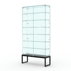 Витрина стеклянная ЛОФТ СТИЛЬ ПОДИУМ №35 (с дверками, задняя стенка - стекло), Черный