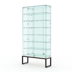 Витрина стеклянная ЛОФТ СТИЛЬ ПОДИУМ №36 (с дверками, задняя стенка - зеркало), Белый