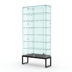 Витрина стеклянная ЛОФТ СТИЛЬ ПОДИУМ №36 (с дверками, задняя стенка - зеркало), Дуб Венге