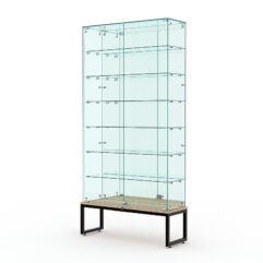 Витрина стеклянная ЛОФТ СТИЛЬ ПОДИУМ №36 (с дверками, задняя стенка - зеркало), Дуб Сонома