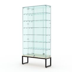 Витрина стеклянная ЛОФТ СТИЛЬ ПОДИУМ №36 (с дверками, задняя стенка - зеркало), Крем Вайс