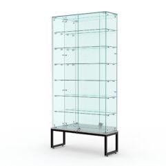 Витрина стеклянная ЛОФТ СТИЛЬ ПОДИУМ №36 (с дверками, задняя стенка - зеркало), Серый