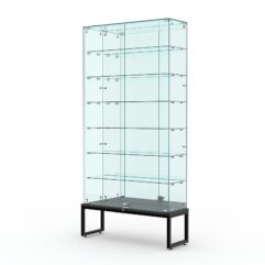 Витрина стеклянная ЛОФТ СТИЛЬ ПОДИУМ №36 (с дверками, задняя стенка - зеркало), Черный