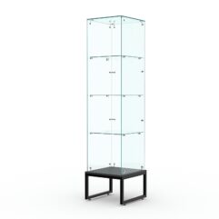 Витрина стеклянная ЛОФТ СТИЛЬ ПОДИУМ №110 (без дверки, задняя стенка - стекло), Черный