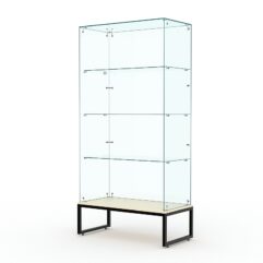 Витрина стеклянная ЛОФТ СТИЛЬ ПОДИУМ №109 (без дверок, задняя стенка - стекло), Крем Вайс