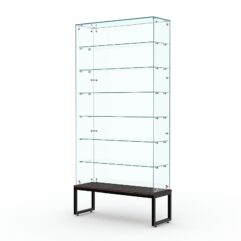 Витрина стеклянная ЛОФТ СТИЛЬ ПОДИУМ №135 (без дверок, задняя стенка - стекло), Дуб Венге