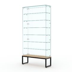 Витрина стеклянная ЛОФТ СТИЛЬ ПОДИУМ №135 (без дверок, задняя стенка - стекло), Дуб Сонома