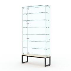 Витрина стеклянная ЛОФТ СТИЛЬ ПОДИУМ №135 (без дверок, задняя стенка - стекло), Крем Вайс