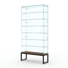 Витрина стеклянная ЛОФТ СТИЛЬ ПОДИУМ №135 (без дверок, задняя стенка - стекло), Орех