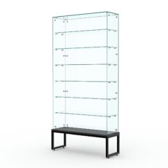 Витрина стеклянная ЛОФТ СТИЛЬ ПОДИУМ №135 (без дверок, задняя стенка - стекло), Черный