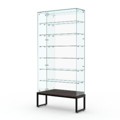 Витрина стеклянная ЛОФТ СТИЛЬ ПОДИУМ №136 (без дверок, задняя стенка - зеркало), Дуб Венге