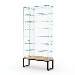 Витрина стеклянная ЛОФТ СТИЛЬ ПОДИУМ №136 (без дверок, задняя стенка - зеркало), Дуб Сонома