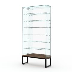 Витрина стеклянная ЛОФТ СТИЛЬ ПОДИУМ №136 (без дверок, задняя стенка - зеркало), Орех