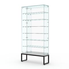 Витрина стеклянная ЛОФТ СТИЛЬ ПОДИУМ №136 (без дверок, задняя стенка - зеркало), Серый