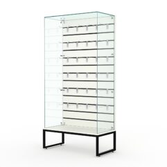 Витрина стеклянная ЛОФТ СТИЛЬ ПОДИУМ №109-ЭП (без дверок, задняя стенка - экономпанель), Белый