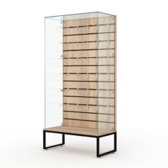 Витрина стеклянная ЛОФТ СТИЛЬ ПОДИУМ №109-ЭП (без дверок, задняя стенка - экономпанель), Дуб Сонома