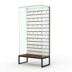 Витрина стеклянная ЛОФТ СТИЛЬ ПОДИУМ №109-ЭП (без дверок, задняя стенка - экономпанель), Орех