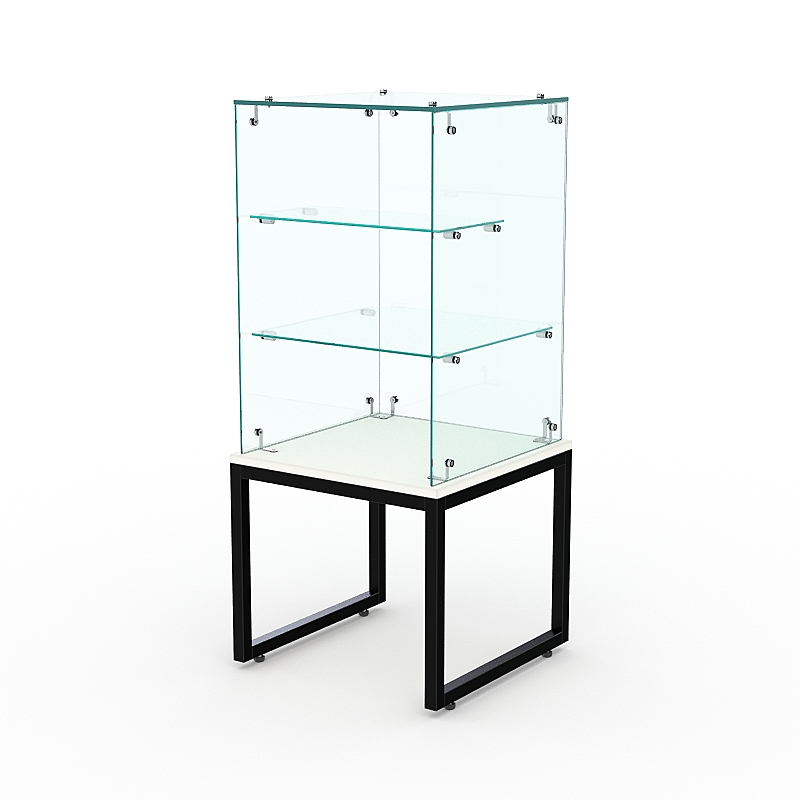 Торговый стеклянный прилавок ЛОФТ СТИЛЬ №11 (без дверки), Белый