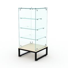 Торговый стеклянный прилавок ЛОФТ СТИЛЬ №12 (без дверки), Крем Вайс