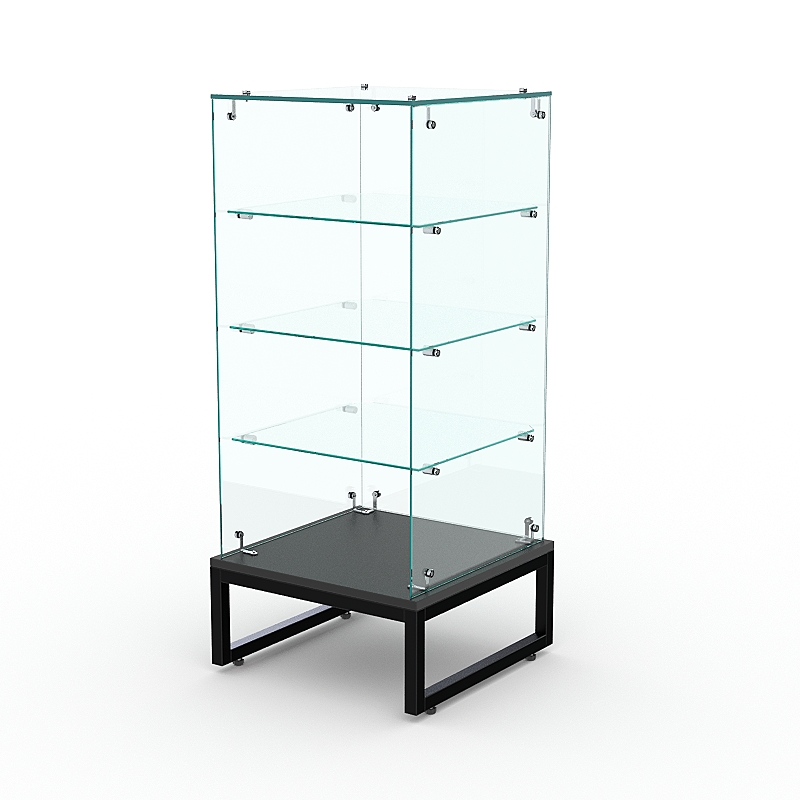 Торговый стеклянный прилавок ЛОФТ СТИЛЬ №12-22 (без дверки), Черный