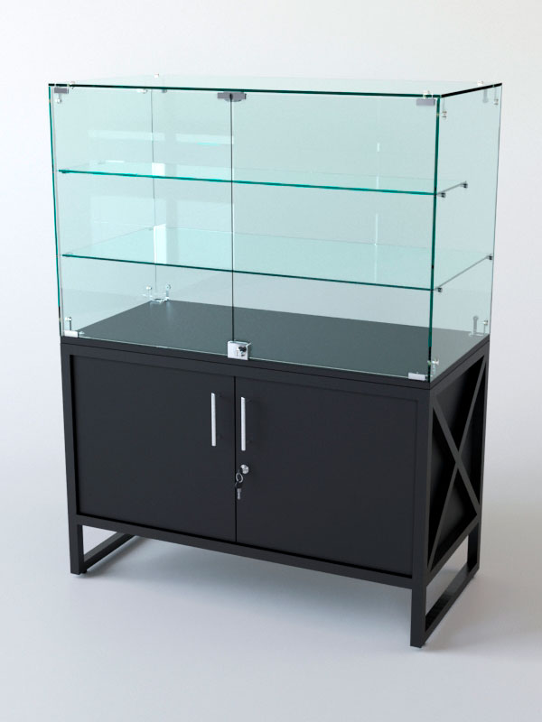 Прилавок ЛОФТ СТИЛЬ №107 (с дверками), Черный