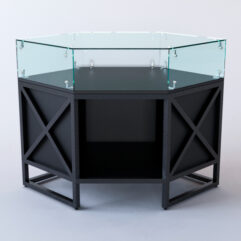 Прилавок угловой ЛОФТ СТИЛЬ №16 шестигранный (без дверок), Черный