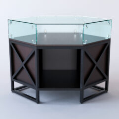 Прилавок угловой ЛОФТ СТИЛЬ №16 шестигранный (без дверок), Дуб Венге