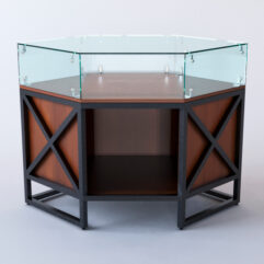 Прилавок угловой ЛОФТ СТИЛЬ №16 шестигранный (без дверок), Орех