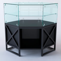 Прилавок угловой ЛОФТ СТИЛЬ №17 шестигранный (без дверок), Черный