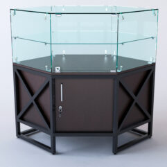 Прилавок угловой ЛОФТ СТИЛЬ №117 шестигранный (с дверками), Дуб Венге