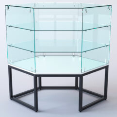 Прилавок угловой ЛОФТ СТИЛЬ №18 шестигранный (без дверок), Белый (с белой кромкой)