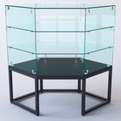 Прилавок угловой ЛОФТ СТИЛЬ №18 шестигранный (без дверок), Черный