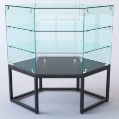 Прилавок угловой ЛОФТ СТИЛЬ №18 шестигранный (без дверок), Дуб Венге