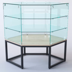 Прилавок угловой ЛОФТ СТИЛЬ №18 шестигранный (без дверок), Дуб Сонома