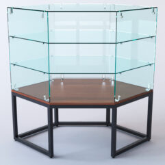 Прилавок угловой ЛОФТ СТИЛЬ №18 шестигранный (без дверок), Орех