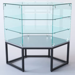 Прилавок угловой ЛОФТ СТИЛЬ №18 шестигранный (без дверок), Серый