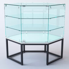 Прилавок угловой ЛОФТ СТИЛЬ №118 шестигранный (с дверками), Белый (с белой кромкой)