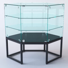 Прилавок угловой ЛОФТ СТИЛЬ №118 шестигранный (с дверками), Черный