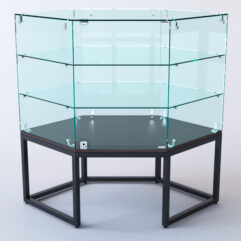 Прилавок угловой ЛОФТ СТИЛЬ №118 шестигранный (с дверками), Дуб Венге