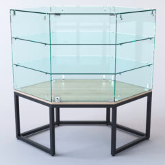 Прилавок угловой ЛОФТ СТИЛЬ №118 шестигранный (с дверками), Дуб Сонома