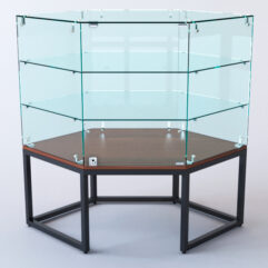 Прилавок угловой ЛОФТ СТИЛЬ №118 шестигранный (с дверками), Орех