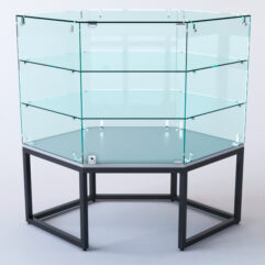 Прилавок угловой ЛОФТ СТИЛЬ №118 шестигранный (с дверками), Серый