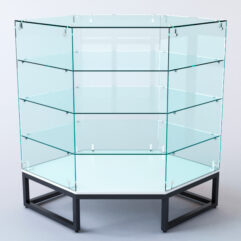 Прилавок угловой ЛОФТ СТИЛЬ №19 шестигранный (без дверок), Белый (с белой кромкой)