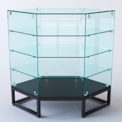 Прилавок угловой ЛОФТ СТИЛЬ №19 шестигранный (без дверок), Черный