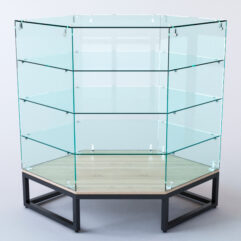 Прилавок угловой ЛОФТ СТИЛЬ №19 шестигранный (без дверок), Дуб Сонома